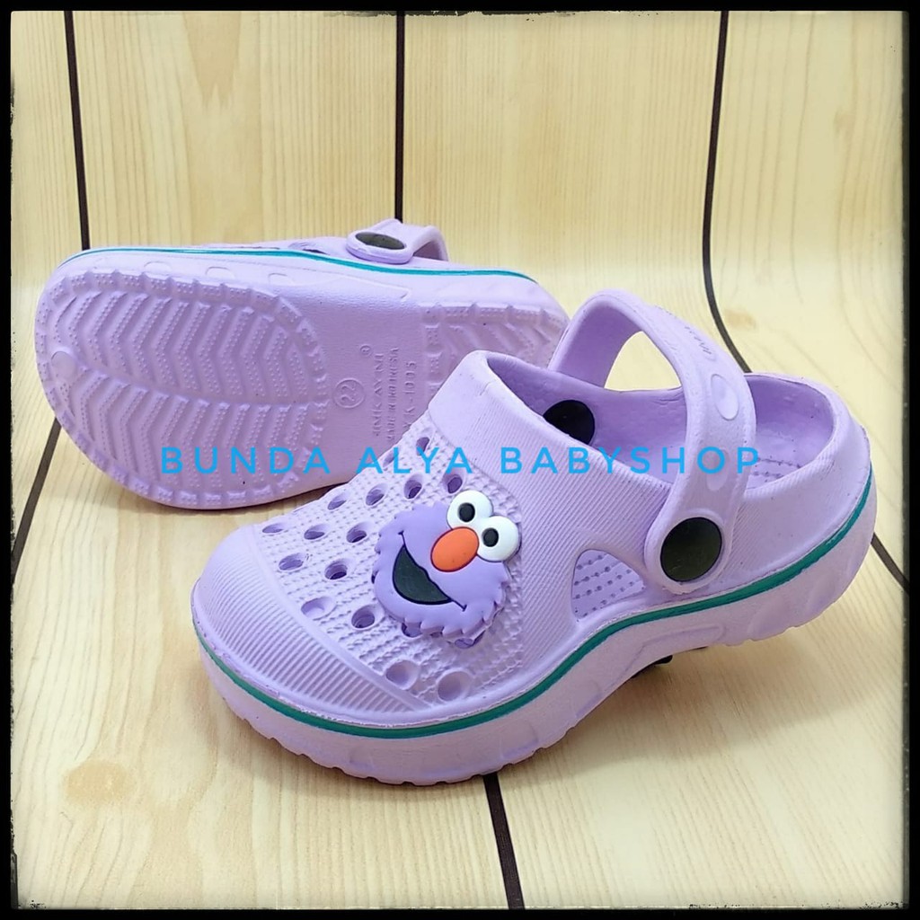Sandal Anak Perempuan Karet Usia 6 Bulan 1 2 Tahun UNGU Lentur - Sendal Anak Cewek Motif Kartun Lucu Size 18 - 23