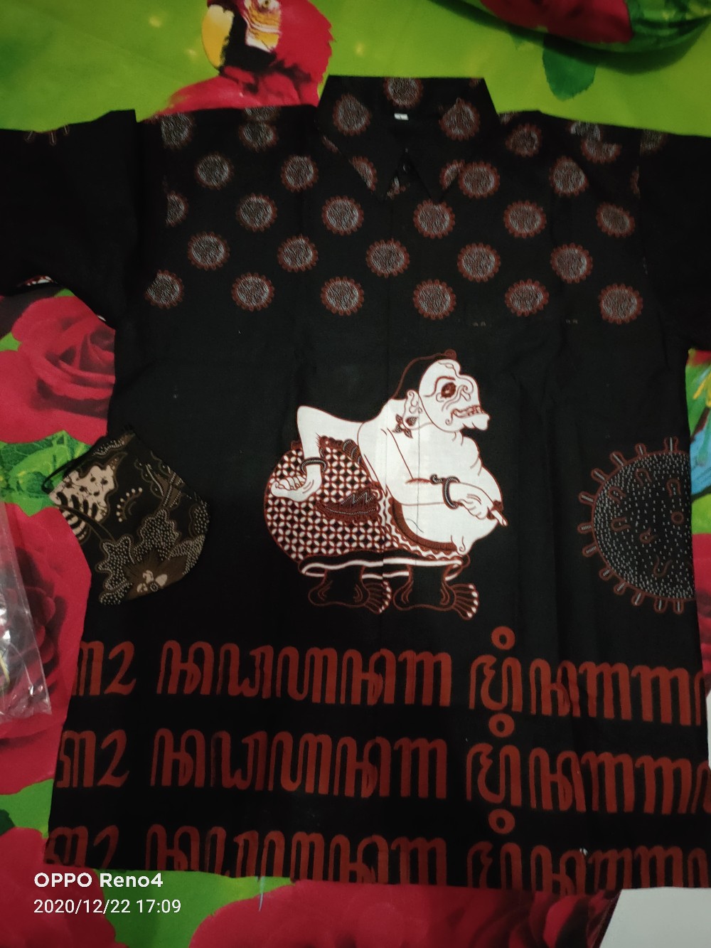 Hasbi-red Kemeja Pria Batik Solo Bahan Katun Halus Premium Sragenan Lapis Furing