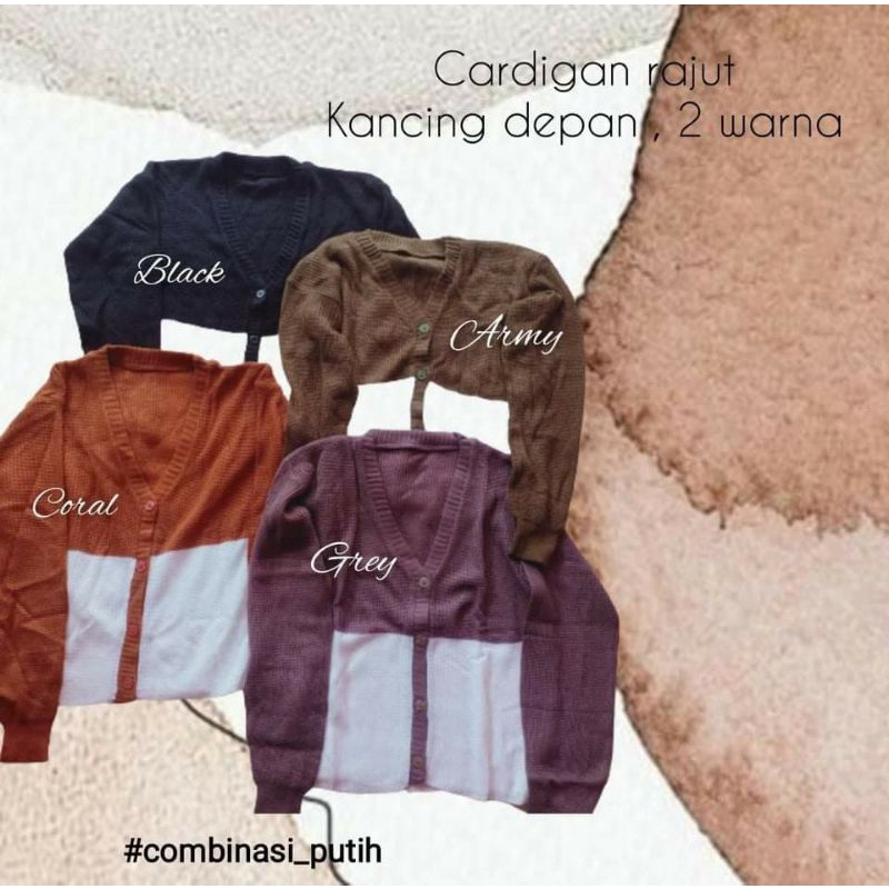 CARDIGAN RAJUT 2 WARNA UK L TERMURAH WARNA LENGKAP