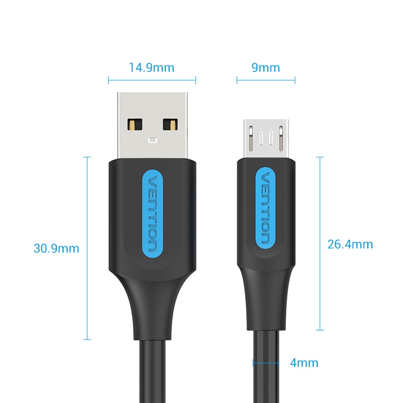 ( Bisa Cod ) Vention Kabel Data USB 2.0 to Micro USB Android Samsung Xiaomi 3A COL