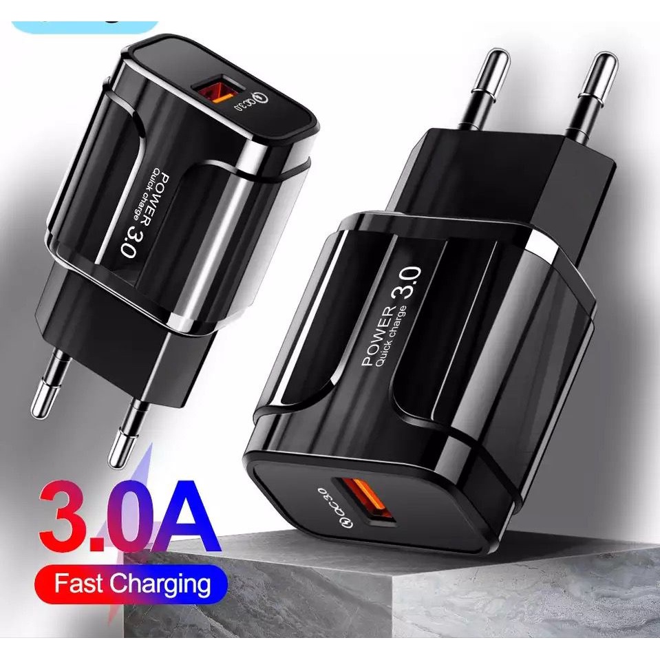 ORIGINAL Adaptor Amino 3.0 3 Ampere FAST CHARGING USB Handphone HP Port QC kepala charger cas oppo samsung vivo