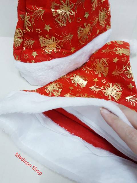 TOPI NATAL TEBAL LONCENG AKSESORIES CHRISTMAS HAT MURAH GROSIR KADO KOSTUM SANTA NATAL