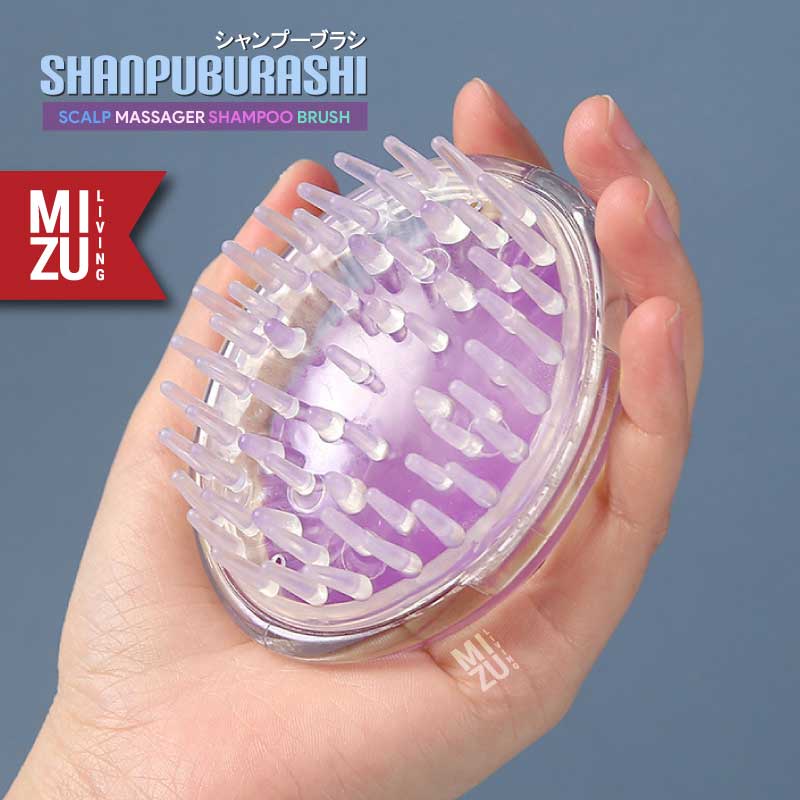 MIZU SHANPUBURASHI Scalp Massager Shampoo Brush Sisir Keramas Silikon Premium Sisir Pijit Kulit Kepala Sisir Rambut Sikat Cuci Rambut Ketombe