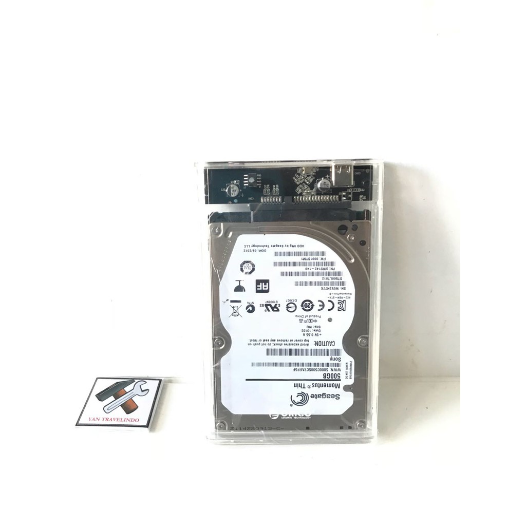 HDD EXTERNAL ENCLOSURE TRANSPARAN ORICO 2.5 INCH USB 3.1 TYPE C CONNECTOR 10 GBPS  HARD DRIVE SLIM