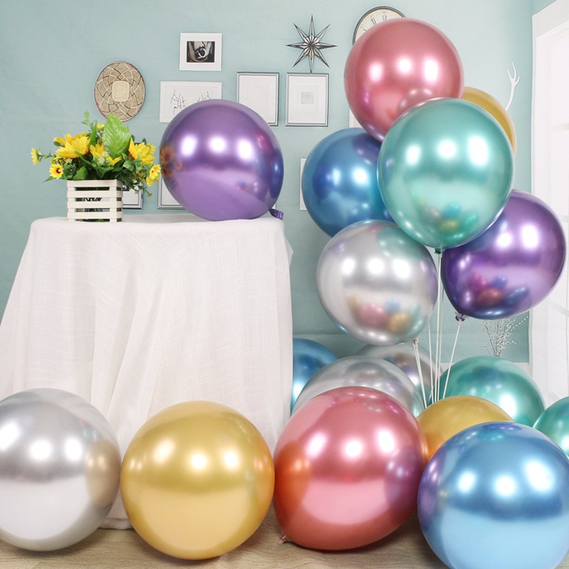 999party 10&quot; Balon lateks metalik (10 pcs) dekorasi ulang tahun Dekorasi pesta-Won