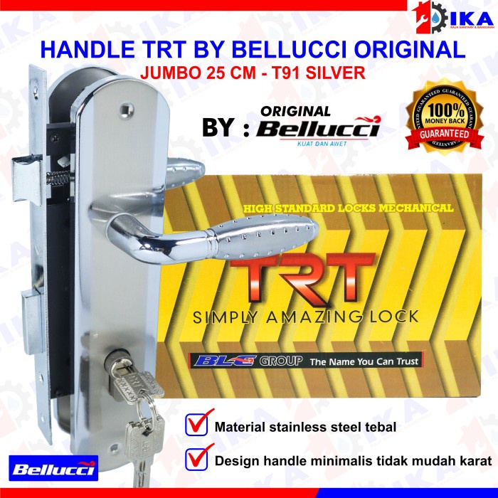 Handle & Kunci Pintu 25Cm Komplit Asli Premium / Gagang Tarikan