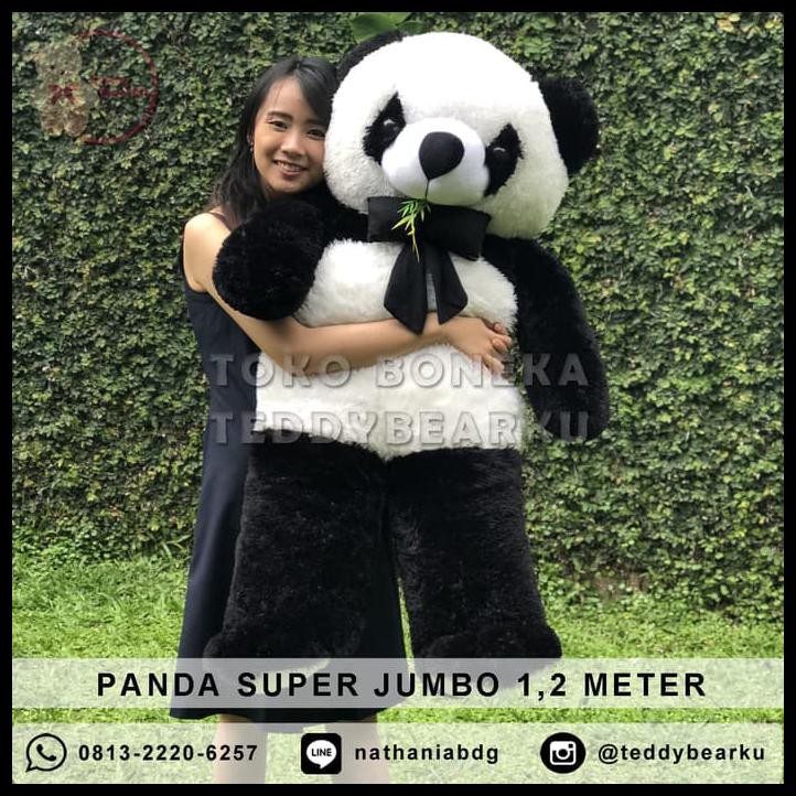 Boneka Panda Super Jumbo 1,2 Meter Hitam Putih Khas Bandung