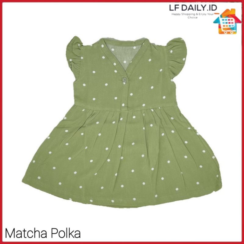 Baju Bayi Cewek 0 6 Bulan sd 1 Tahun | Baju Bayi Cewek Murah-Matcha Polka