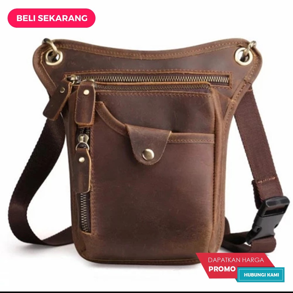 TAS SABUK KULIT TAS PINGGANG ASLI KULIT BAHAN KULIT - TAS PAHA KULIT