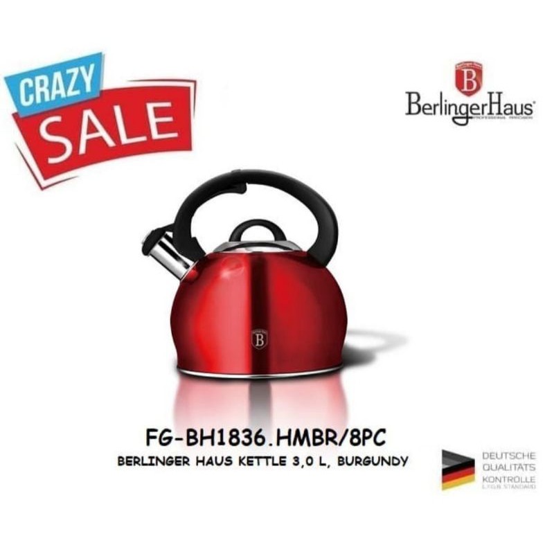 BERLINGER HAUS KETTLE 3000 mL / Teko Masak Air Bunyi