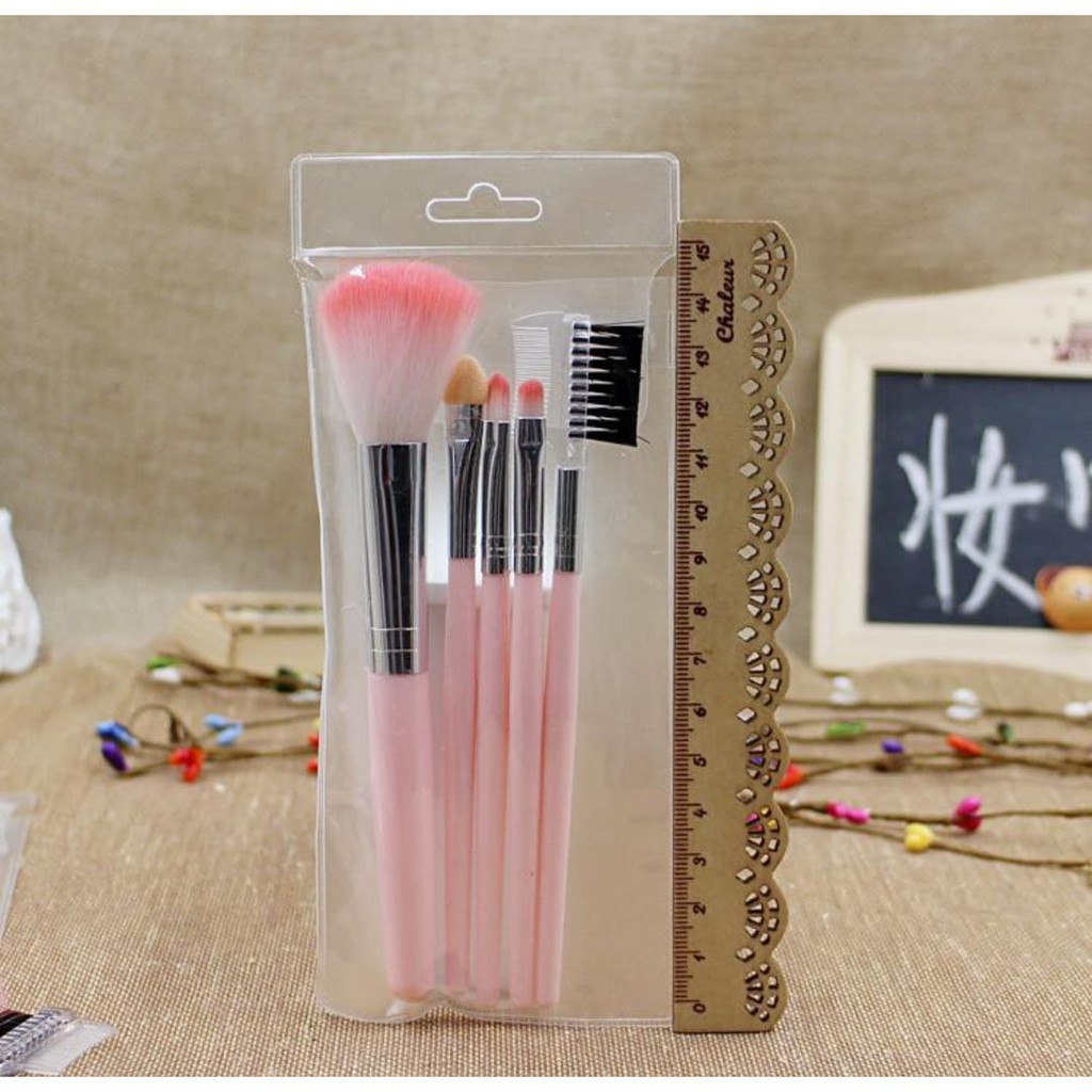 NEW KUAS MAKEUP Make Up Brush set 5 in 1 Packingan BOX / Make Up Tools / Brush Kosmetik 5 in 1