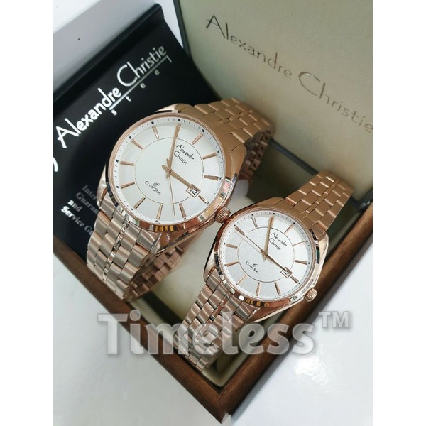 Jam tangan couple alexandre christie ac 8578 MD Rosegold