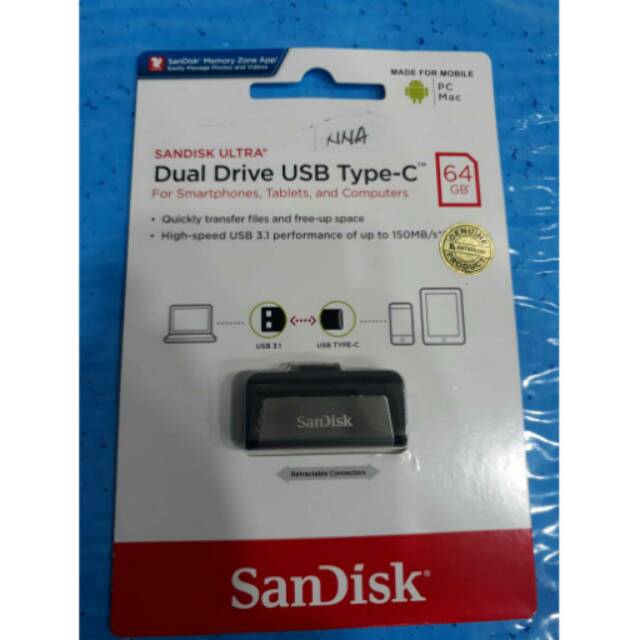 Sandisk Dual Drive USB to TYPE-C 64 GB -  OTG Type C Sandisk 64 GB