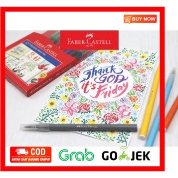 

(BISA COD) Faber Castell Calligraphy Brush Pen 12 Warna Brushpen Bujo Kaligrafi