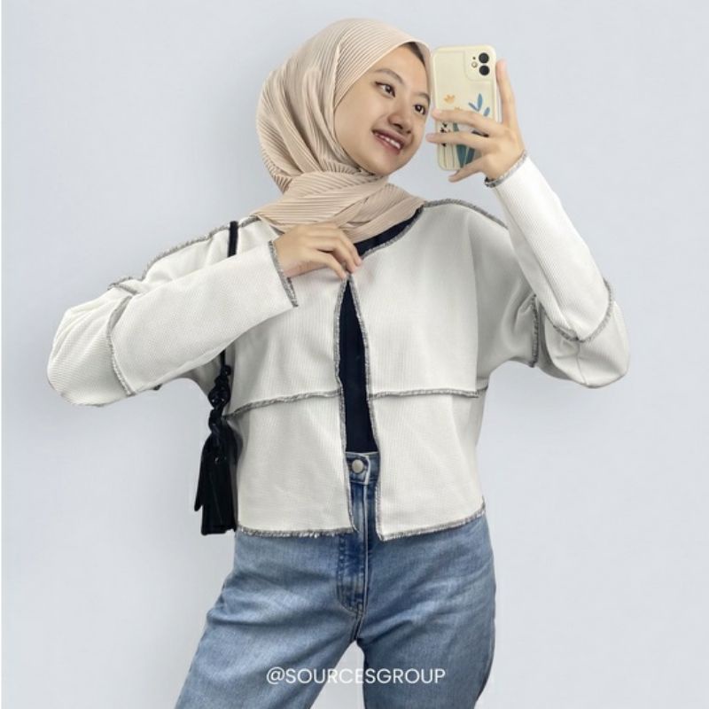 Arifirn Asvy Contrast Cardigan - Cardigan Wanita Murah