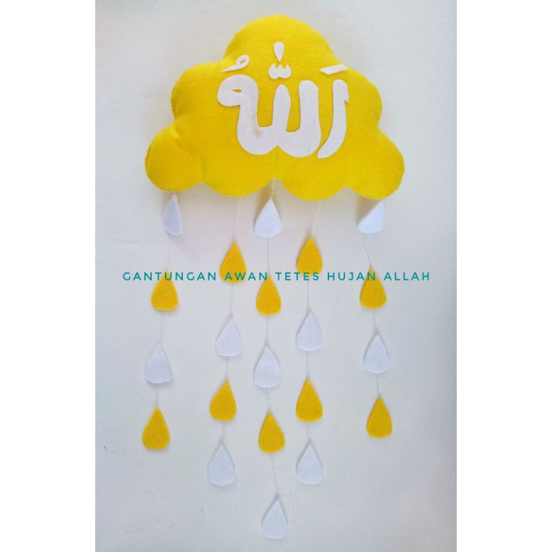 Gantungan Awan Kaligrafi Allah Muhammad Flanel custom warna