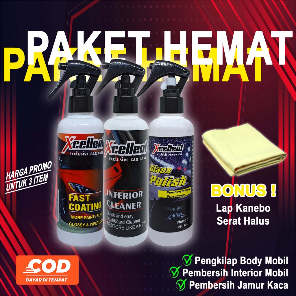 PAKET HEMAT PERAWATAN MOBIL XCELLENT ORIGINAL LENGKAP