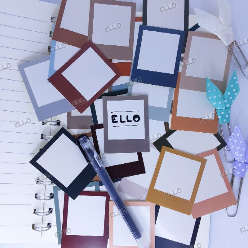 Sticker Polaroid - Stiker Aesthetic Deco Planner - Stiker Vintage - Stiker Polaroid Untuk Dekorasi B