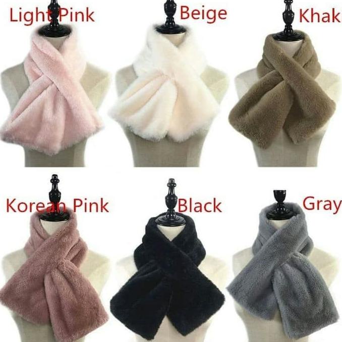 Syal Wanita Bulu Selembut Sutera Musim Dingin / Winter Scarf