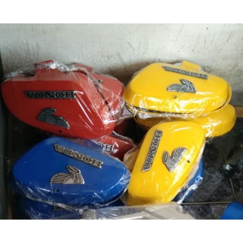 Tutup aki c70 box aki c70 tempong c70 cover accu honda c70 almunium 1 set sepasang kanan kiri warna lengkap