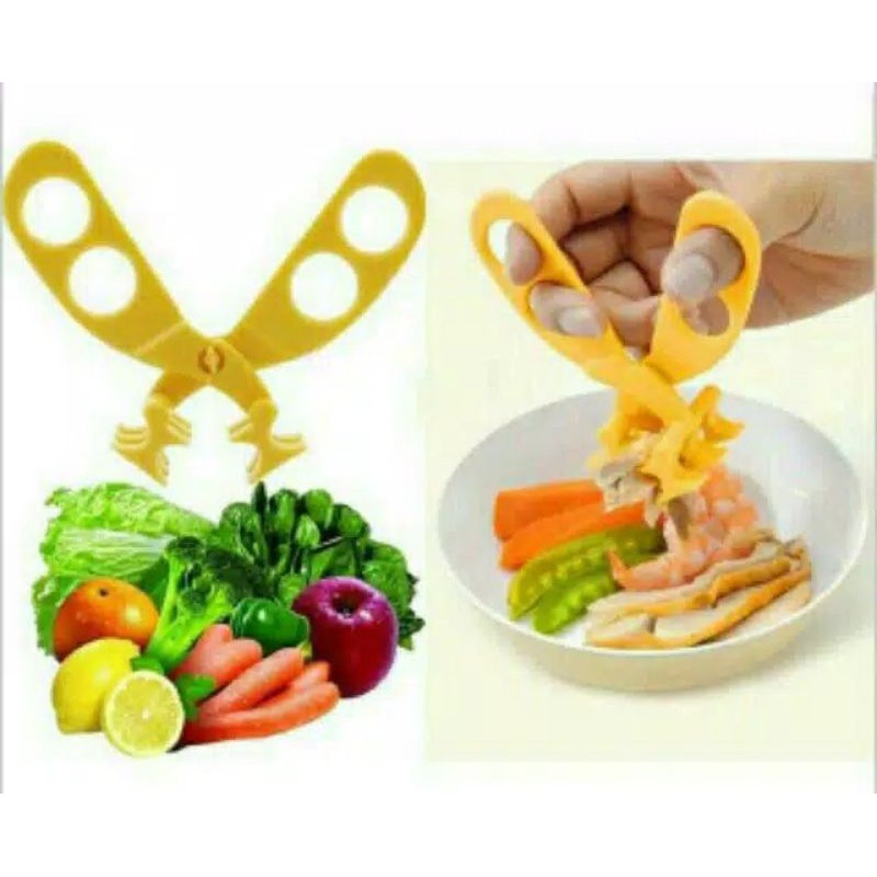 Baby Food Cutter Gunting Penghalus Makanan Bayi dgn box Travel MPASI baby food scissors travelling