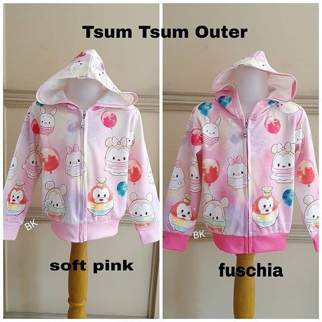 81174/75 TSUM TSUM OUTER / JACKET HODDIE ANAK MOTIF TSUM TSUM IMPORT KOREA TEBAL BAGUS MURAH