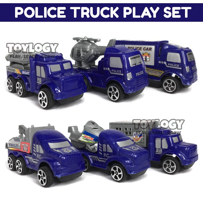  Mainan  Anak Diecast Police Truck Car Play Set Mobil Truk  