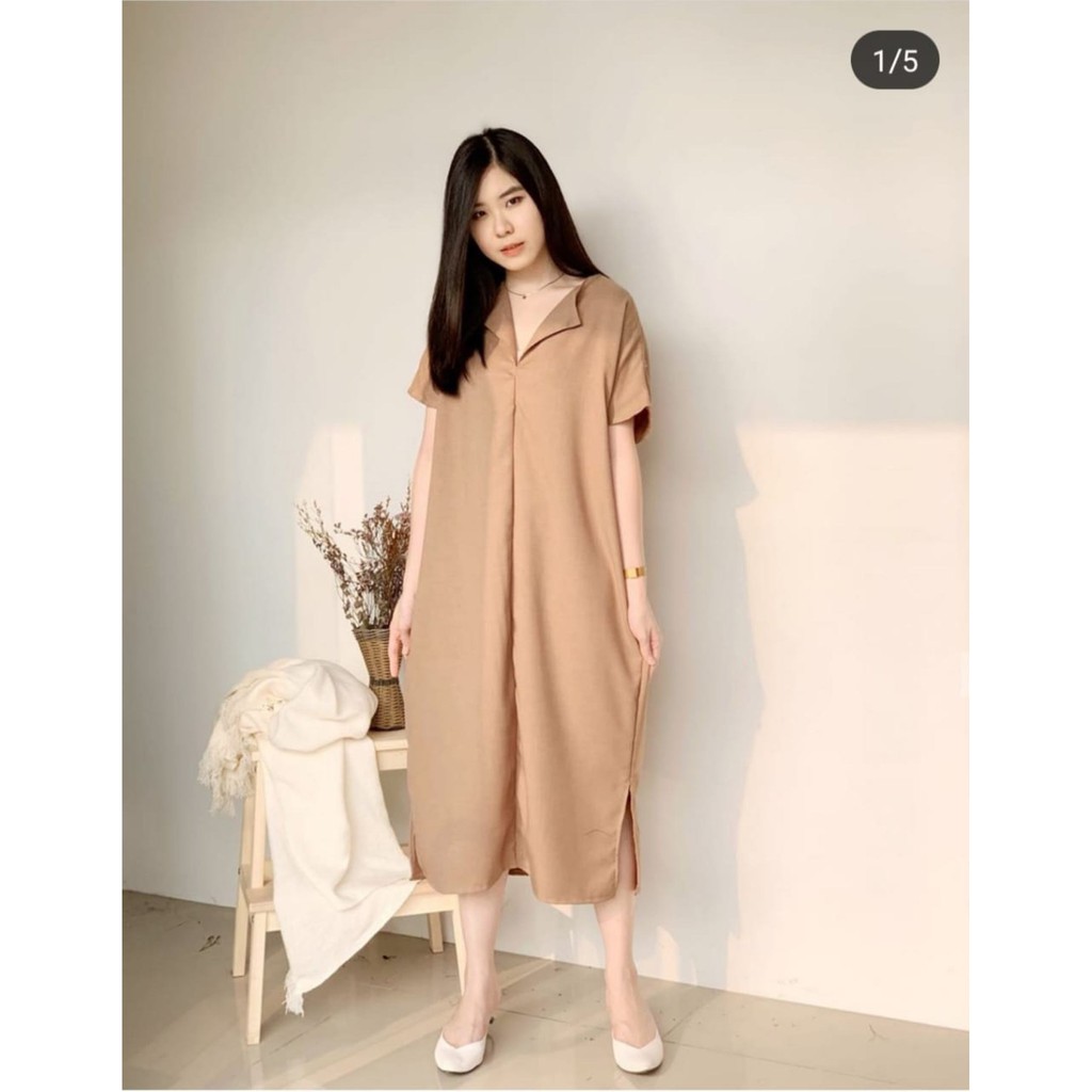 WSE390 - Dress Lysa Dress Jumbo Wanita Super Premium Bahan Lembut Tidak Berbulu Warna Tidak Luntur