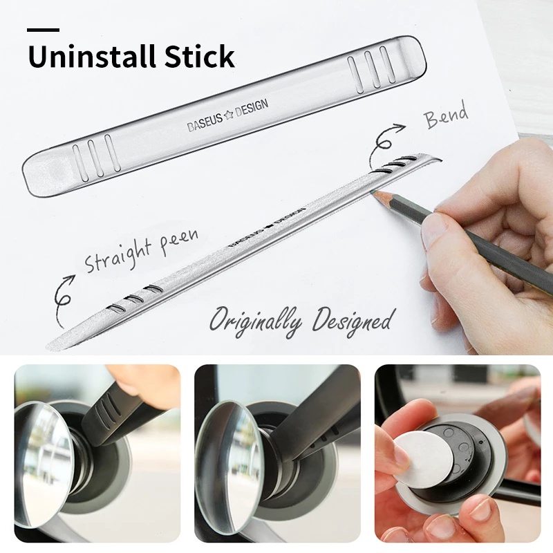Car Mirror HD Convex Mirror /Blind Spot Auto Rearview Mirror / 360 Degree Wide Angle Vehicle Parking Rimless Mirrors/ Vehicle Side Blindspot Mirror / Universal Automobile Accessories