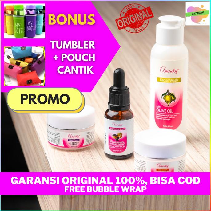 [BONUS POUCH] - ADORALY SKINCARE BPOM, AMAN (1 PAKET GLOWING)