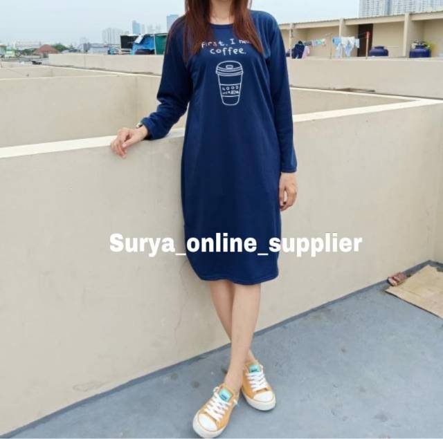 TUNIK KOFTE TUNIK FASHION WANITA JUMBO BAHAN BABYTERY NO KANTONG KANAN&amp;KIRI