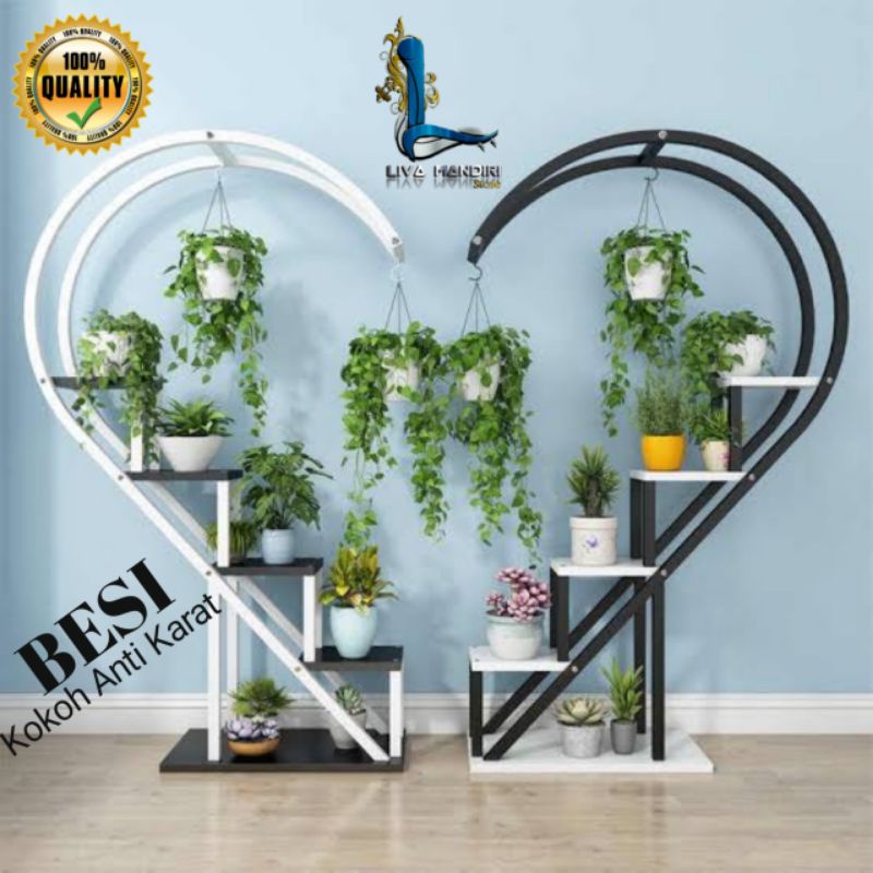 STANDING RAK BUNGA BESI TERMURAH RAK POT BUNGA LOVE STANDING MEWAH HIASAN BUNGA RAK TAMAN RAK BUNGA 