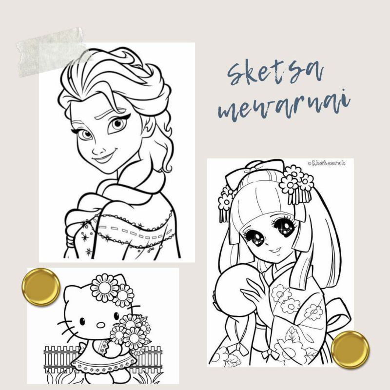 

GAMBAR SKETSA MEWARNAI ANAK • UKURAN A4