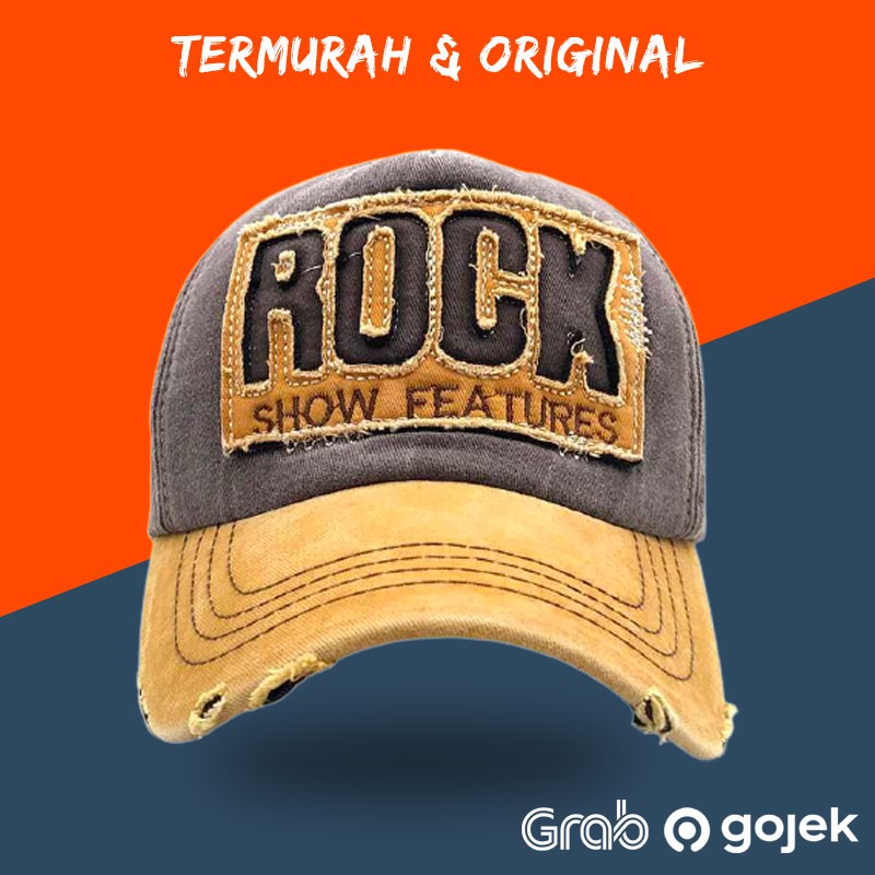 JAVASHOP Topi Pria Distro Baseball Cap Snapback Model ROCK Premium