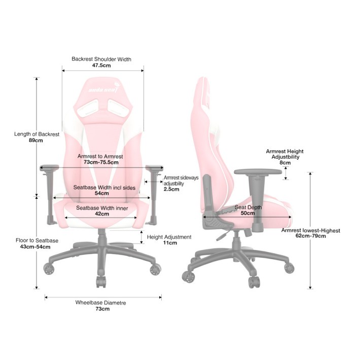 Andaseat Pretty In Pink Premium Gaming Chair