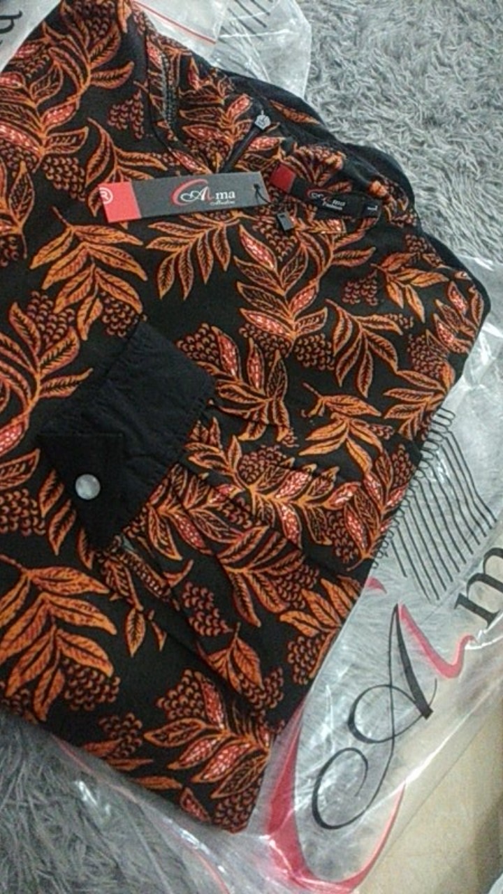 Gamis Batik Pekalongan Modern Kombinasi Polos Gamis Casual Premium Terbaru 2021 Gamis Pesta Elegant