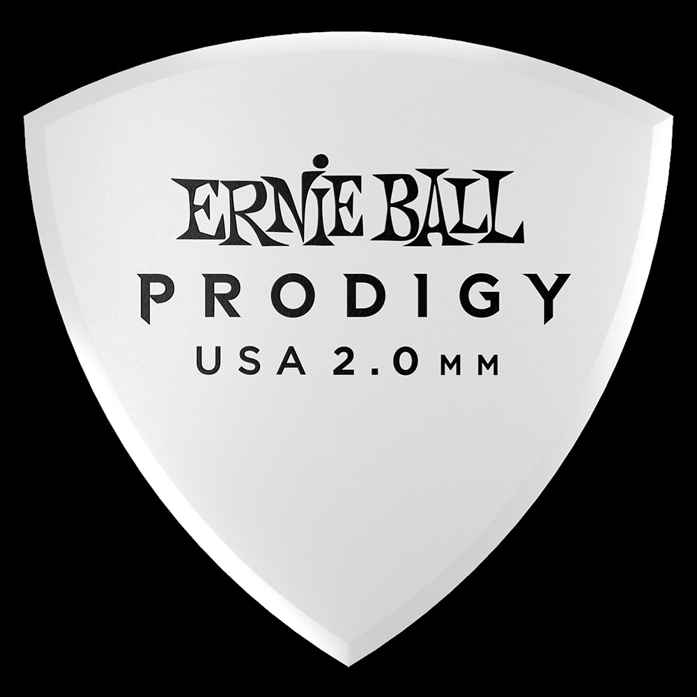 Ernie Ball 2.0mm White Large Shield Prodigy Picks 6pack P09338