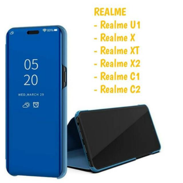 REALME U1 REALME X XT X2 REALME C1 C2 FLIP COVER MIROR CLEAR VIEW CASE CASING