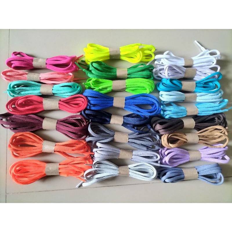 TALI SEPATU SEPASANG 100CM ADIDA5 BULAT OVAL HITAM PUTIH SNEAKERS OLAHRAGA COKLAT NAVY BIRU MERAH KUNING PINK UNGU SKY BLUE ORANGE LILAC HIJAU TOSCA PRIA WANITA