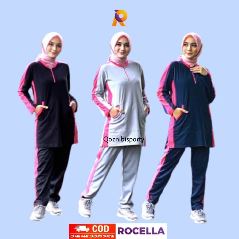 Baju Setelan Stelan Olahraga Bersepeda Sepeda Wanita Muslim Muslimah Jogging Jovanca