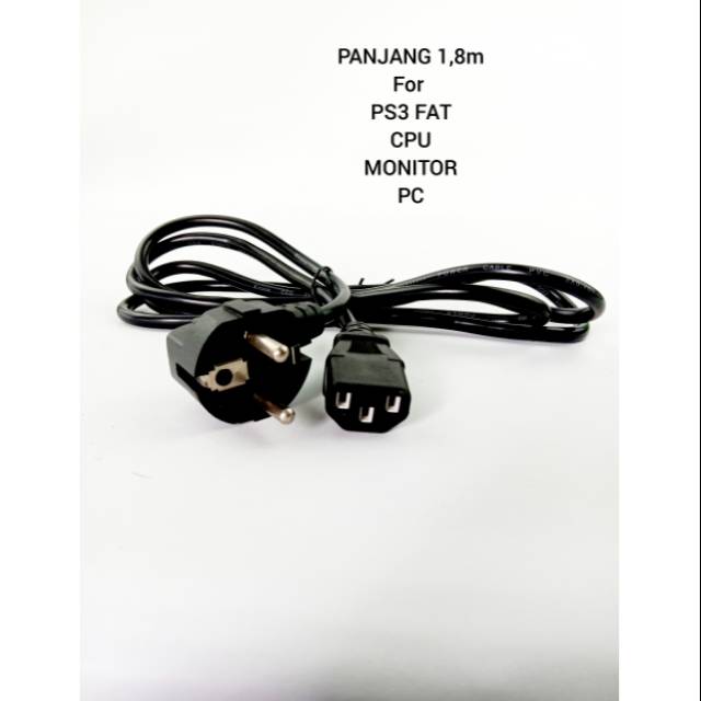Kabel power PS3 fat Monitor PC CPU