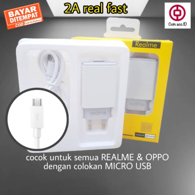 [GARANSI] Casan/charger OPPO REALME ORIGINAL 2A MICRO USB for c2/c1/2 pro/2/3/3 pro/u1