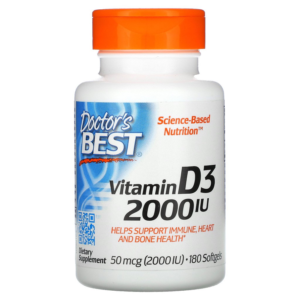 Doctor's Doctors Doctor Best Vitamin D3 D-3 2000 IU 2000 IU 180 Vit D3