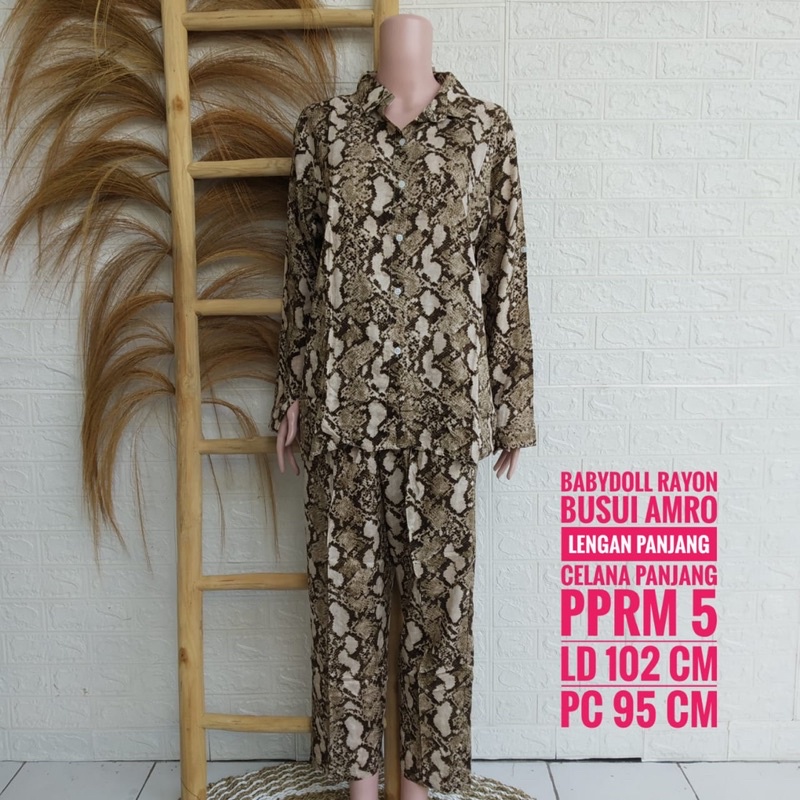 *Setelan Rayon AMRO Lengan Panjang Manset Celana Panjang (PPRM)