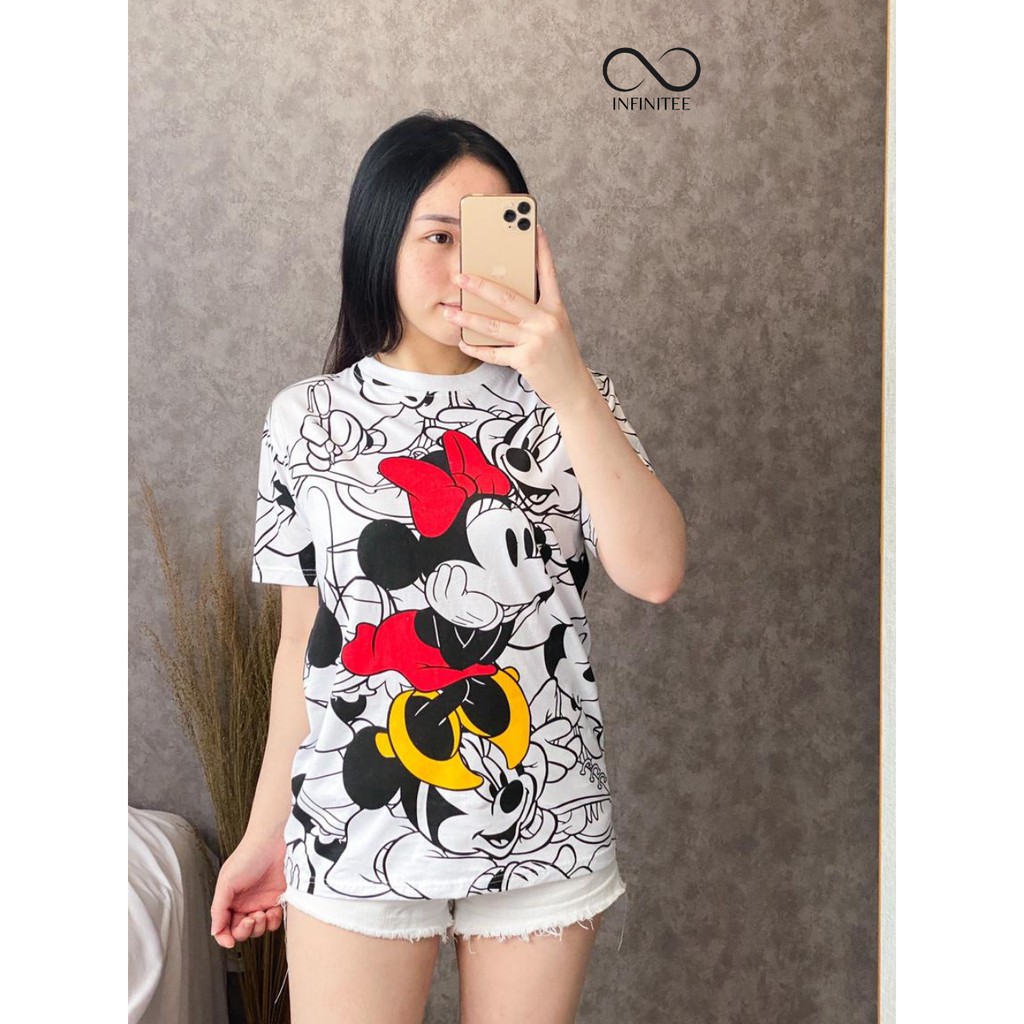 Baju Kaos Wanita Full Print Bahank Cotton Combed 30s/ Atasan Wanita Lengan pendek Terbaru Motif Lucu