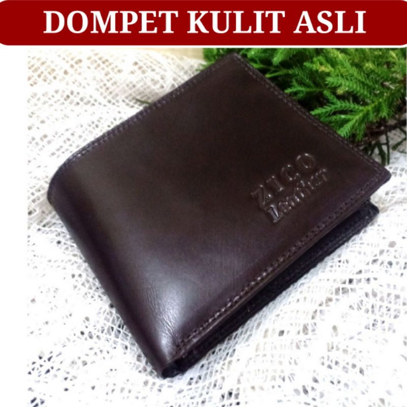 Dompet Kulit Pria Kulit Sapi Asli 100 % Model Lipat Original Branded