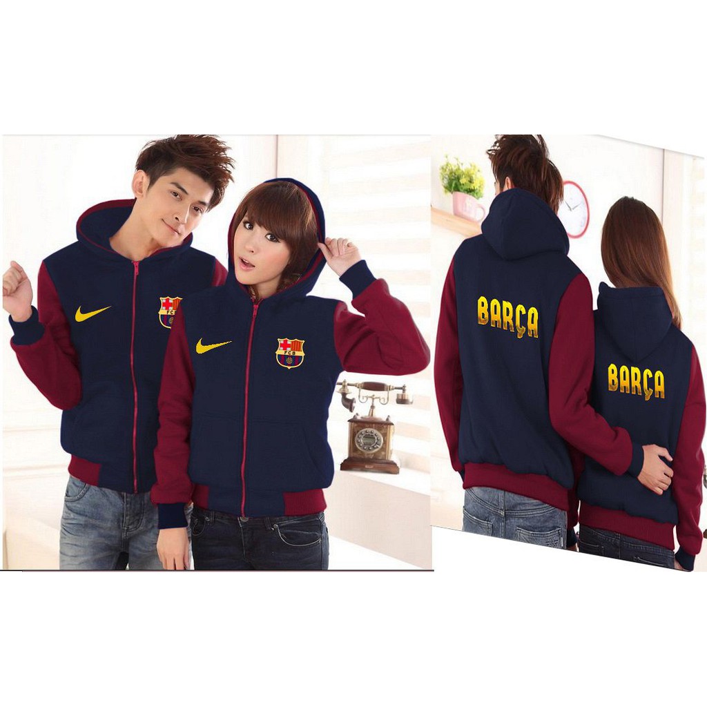 jaket / jacket couple murah barca / Baju Couple Wanita  / Perlengkapan Couple Wanita