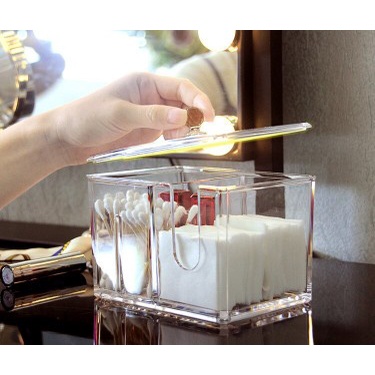 Kotak Acrylic Penyimpanan Kapas Dan Cotton Bud