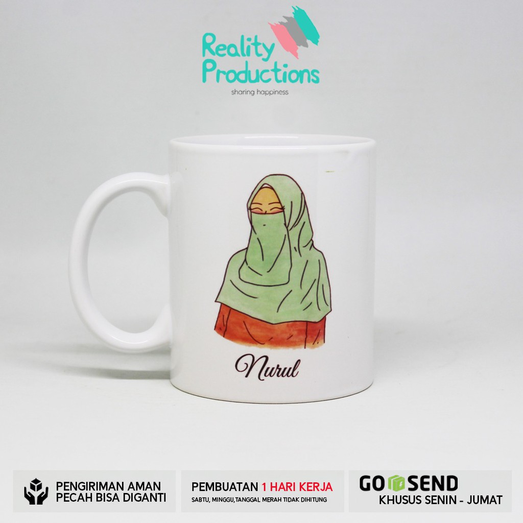 Mug Karakter Wanita Cadar untuk Kado Ulang Tahun