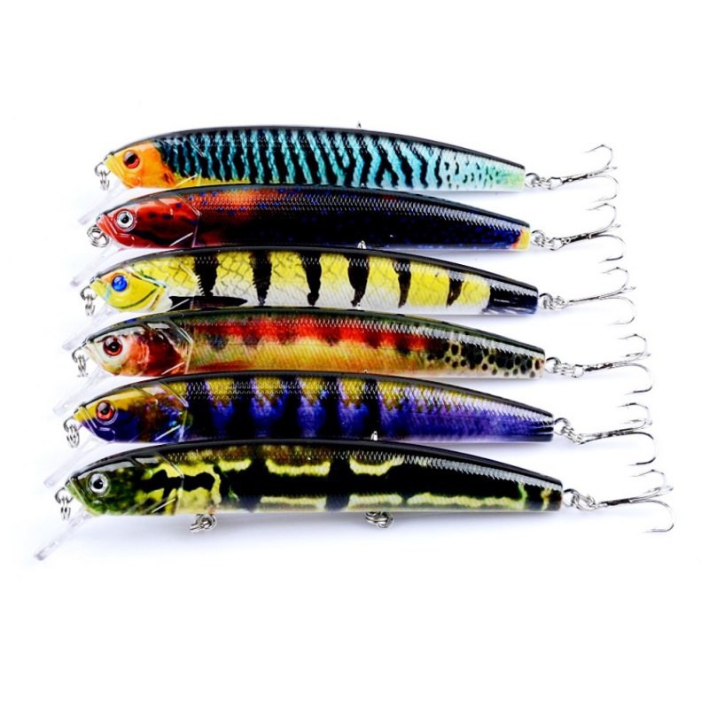 [ COD - BAYAR DITEMPAT ] Buatan 3D Eyes Pancing Umpan Tackle12.5cm/15.9G Crank Umpan Wobbler
